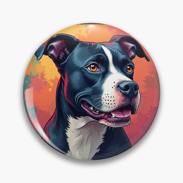 Item preview, Black and White Pitbull Dog art  designed and sold by PetArt  ⭐⭐⭐⭐⭐.
