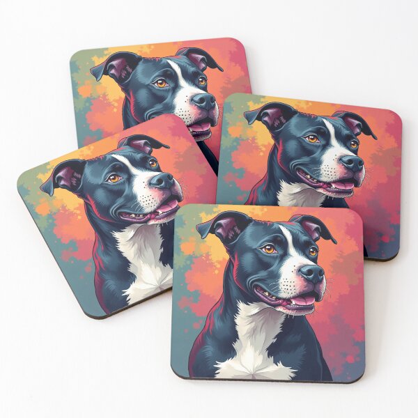 Item preview, Black and White Pitbull Dog art  designed and sold by PetArt  ⭐⭐⭐⭐⭐.