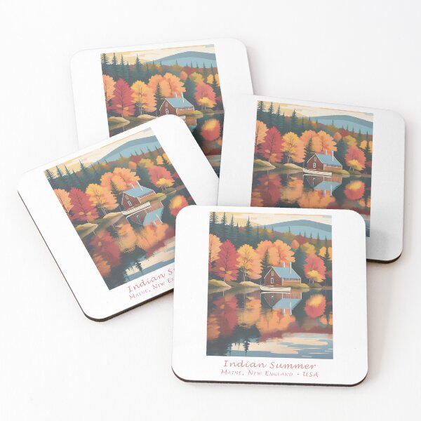 Item preview, Vintage Indian Summer – Minimalist travel poster from Maine, New England designed and sold by pod24.