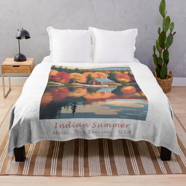 Item preview, Vintage Indian Summer – Minimalist travel poster from Maine, New England designed and sold by pod24.