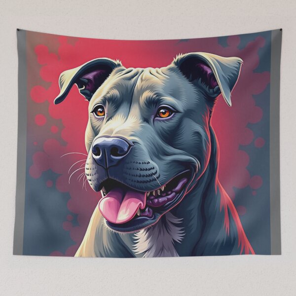 Item preview, Gray Pitbull Dog art draw designed and sold by PetArt  ⭐⭐⭐⭐⭐.
