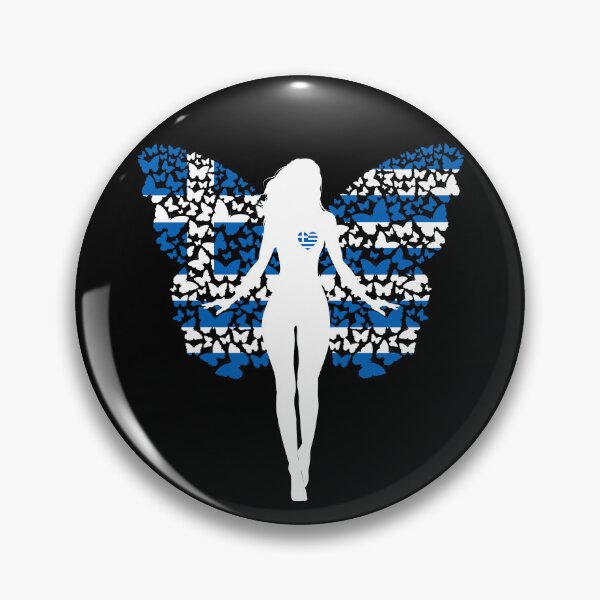 Item preview, Greek Girl Greece Flag Roots Pride Butterfly designed and sold by ZNOVANNA.
