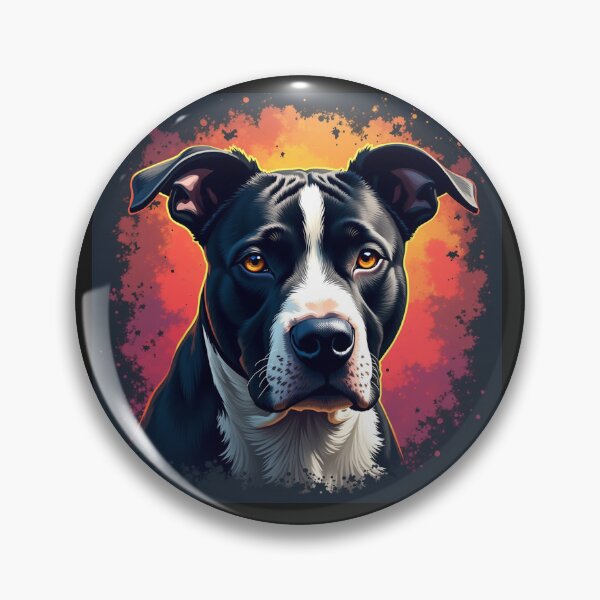 Item preview, Black and White Pitbull Dog color art  designed and sold by PetArt  ⭐⭐⭐⭐⭐.