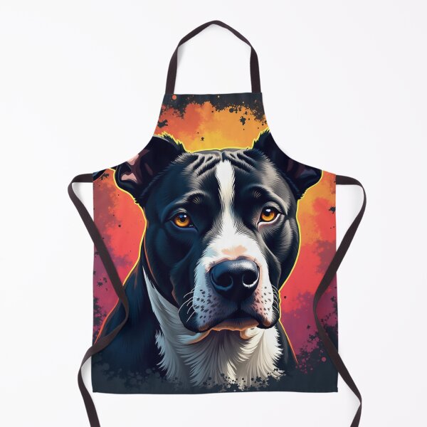 Item preview, Black and White Pitbull Dog color art designed and sold by PetArt ⭐⭐⭐⭐⭐.