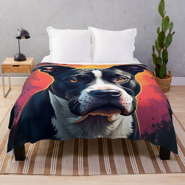 Item preview, Black and White Pitbull Dog color art designed and sold by PetArt ⭐⭐⭐⭐⭐.