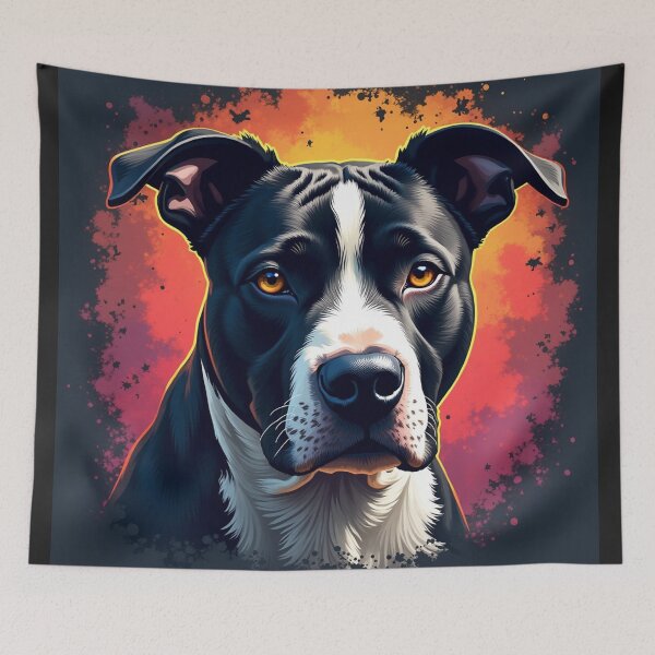 Item preview, Black and White Pitbull Dog color art  designed and sold by PetArt  ⭐⭐⭐⭐⭐.