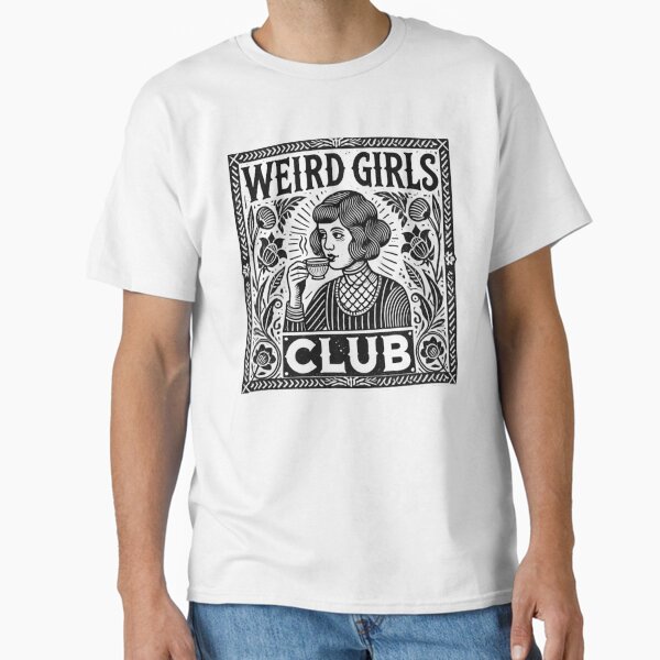 Vista previa del artículo con la obra «Club de chicas raras», diseñado y vendido por riadesignstore.