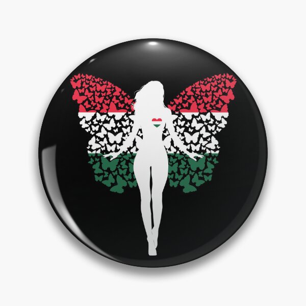 Item preview, Hungarian Girl Hungary Flag Roots Pride Butterfly designed and sold by ZNOVANNA.