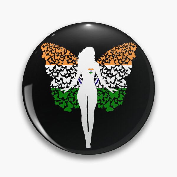 Item preview, Indian Girl India Flag Roots Pride Butterfly designed and sold by ZNOVANNA.