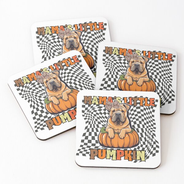 Item preview, Copy of "Mama's L"Mama's Little Pumpkin" - Shar Pei in Halloween Pumpkin with Checkered Backgroundittle Pumpkin" - German Pinscher in Halloween Pumpkin with Checkered Background designed and sold by GoodyPaws.