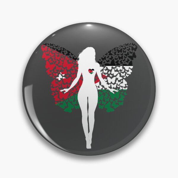 Item preview, Jordanian Girl Jordan Flag Roots Pride Butterfly designed and sold by ZNOVANNA.