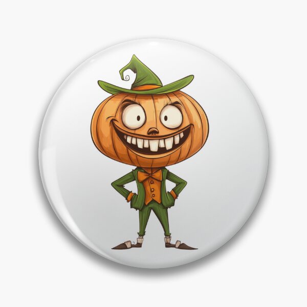 Item preview, Grinning Pumpkin Man in Green Suit designed and sold by IllustrifyArts.
