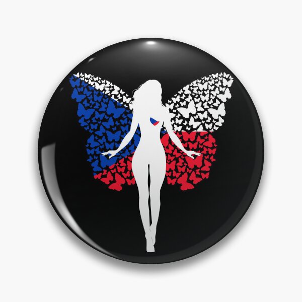Item preview, Czech Girl Flag Roots Pride Butterfly designed and sold by ZNOVANNA.