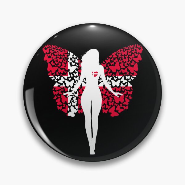 Item preview, Danish Girl Denmark Flag Roots Pride Butterfly designed and sold by ZNOVANNA.