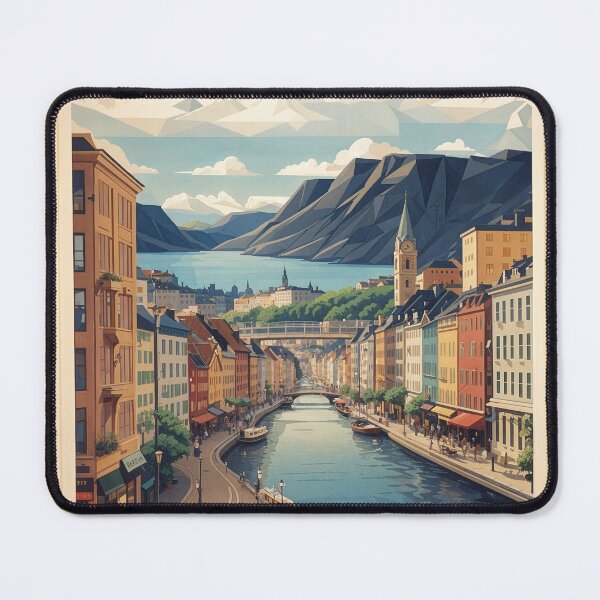 Item preview, Vintage Oslo Poster: Nostalgic Norwegian Charm designed and sold by Ceemko's Vintage Corner.