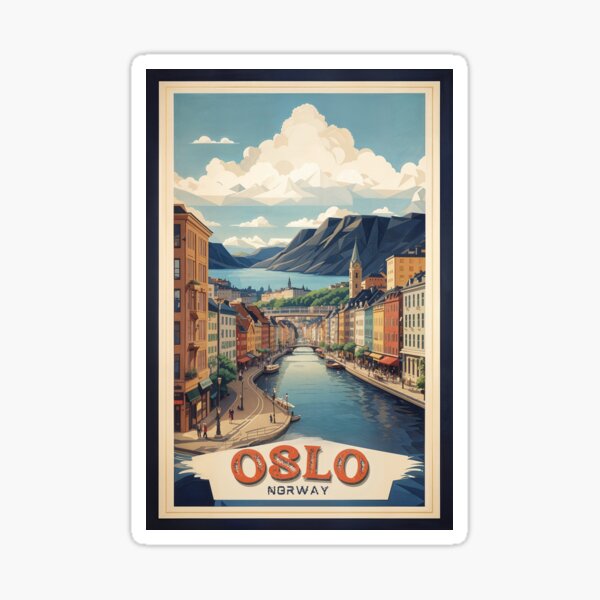 Item preview, Vintage Oslo Poster: Nostalgic Norwegian Charm designed and sold by Ceemko's Vintage Corner.