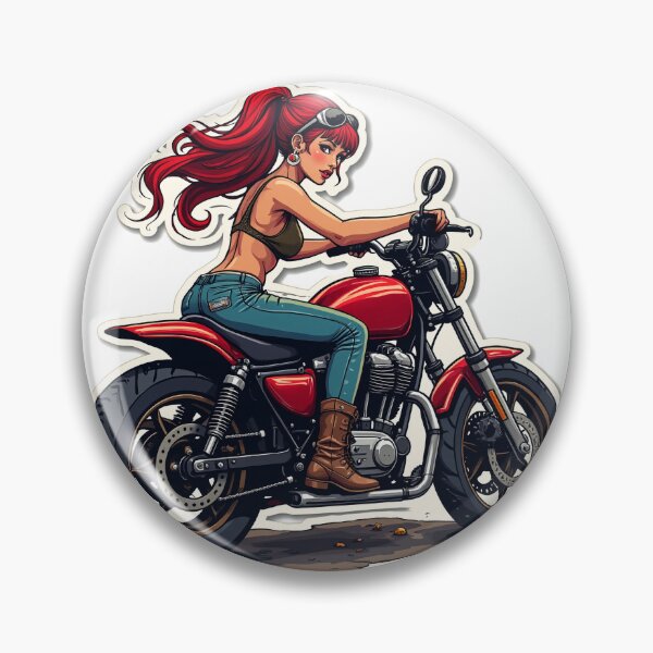 Item preview, Biker Babe - Redhead designed and sold by Istarfal.