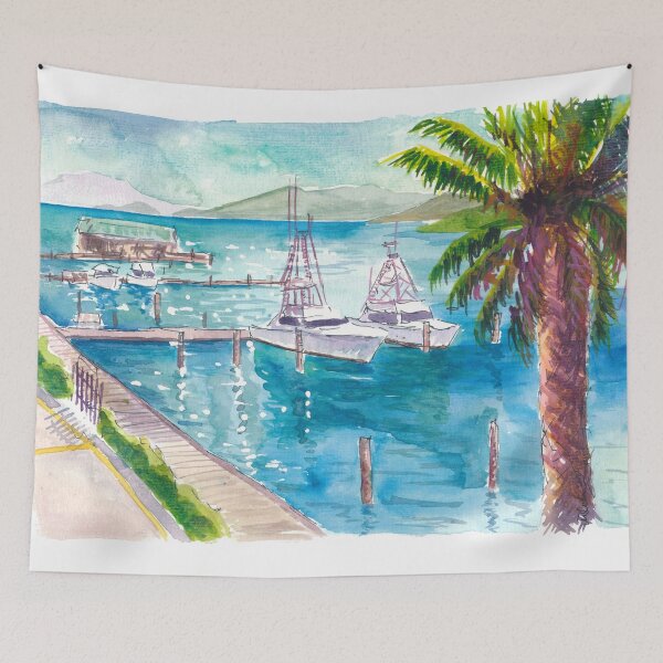 Item preview, Harbor Scene in Red Hook St Thomas US Virgin Islands designed and sold by artshop77.