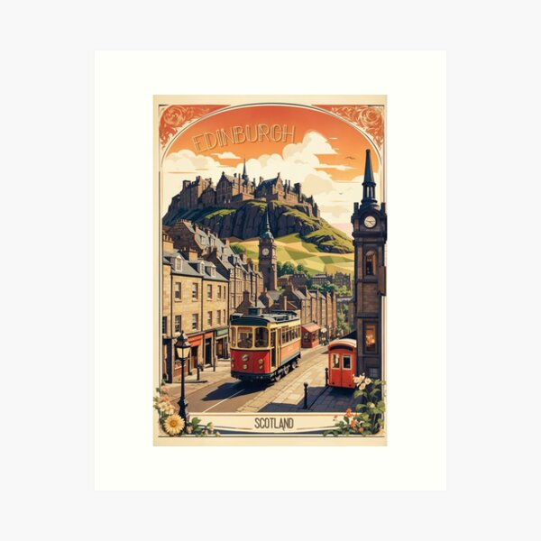Item preview, Edinburgh Nostalgia: Vintage Retro Poster designed and sold by Ceemko's Vintage Corner.