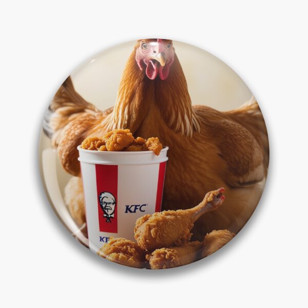 Item preview, chicken eating KFC designed and sold by ComicStickerLab.