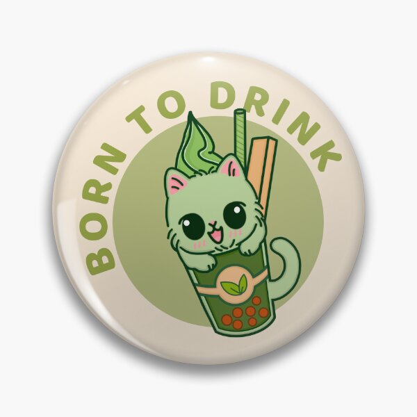 Item preview, Born To Drink Matcha, Matcha Bubble Tea Cat designed and sold by BGMeYou.