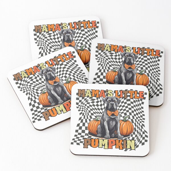 Item preview, "Mama's Little Pumpkin" - Cane Corso in Halloween Pumpkin with Checkered Background designed and sold by GoodyPaws.