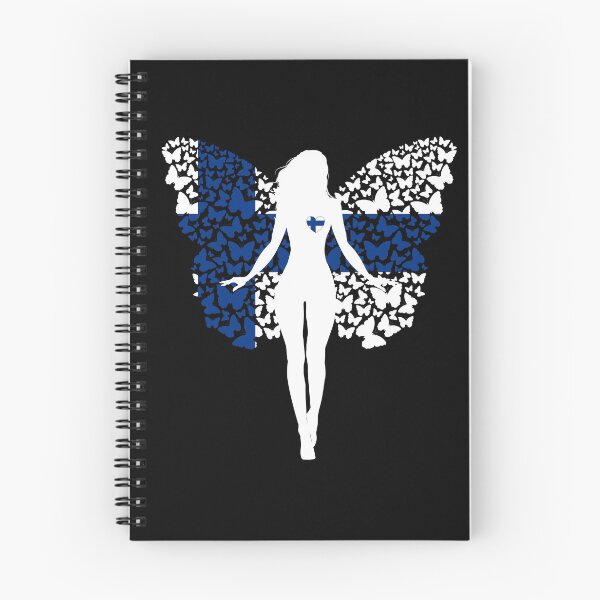 Item preview, Finnish Girl Finland Flag Roots Pride Butterfly designed and sold by ZNOVANNA.