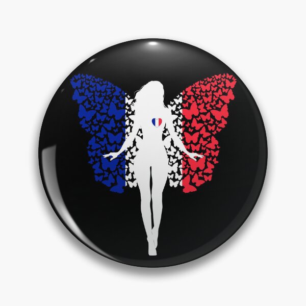 Item preview, French Girl France Flag Roots Pride Butterfly designed and sold by ZNOVANNA.