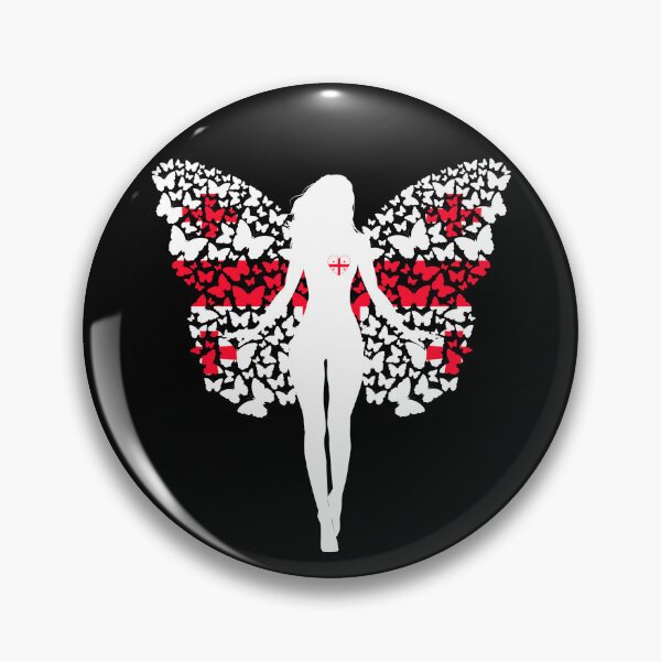 Item preview, Georgian Girl Georgia Flag Roots Pride Butterfly designed and sold by ZNOVANNA.