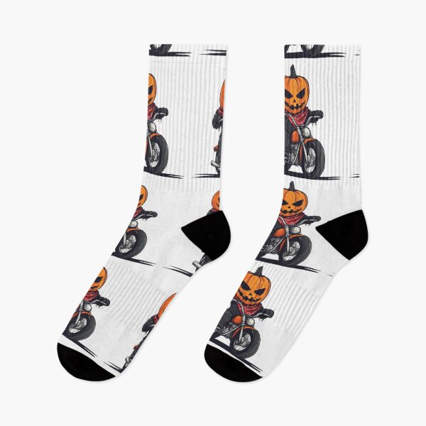 Item preview, Jack-o'-Lantern Biker on Motorcycle designed and sold by IllustrifyArts.