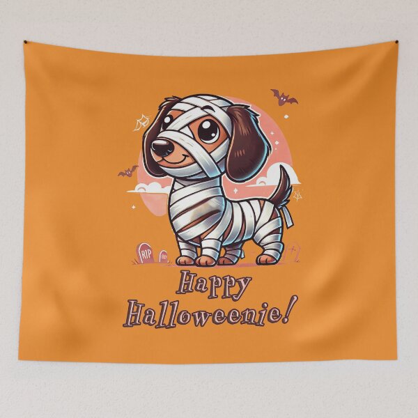 Item preview, Happy Halloweenie Mummy Dachshund Design designed and sold by TeddVentures.