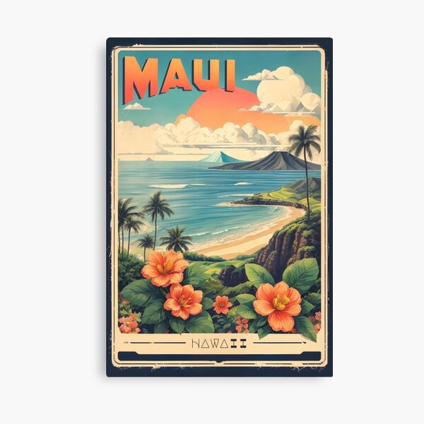 Item preview, Maui's Vintage Charm: Retro Travel Poster designed and sold by Ceemko's Vintage Corner.