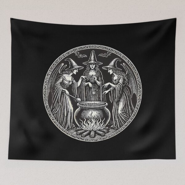 Item preview, Three Witches Brewing Potions Shakespeare Halloween Wiccan designed and sold by Victor Shadehorn.