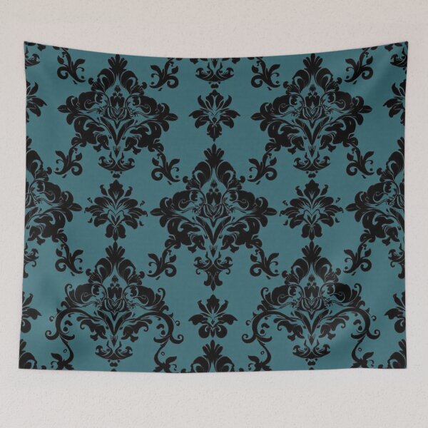 Item preview, Teal & Black Damask  designed and sold by DesignsByPrnces.