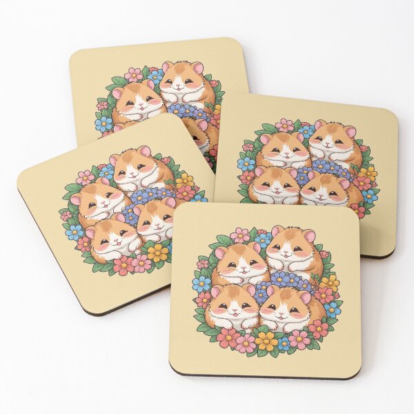 Item preview, Adorable hamster family and flowers in kawaii designed and sold by Nolan6.