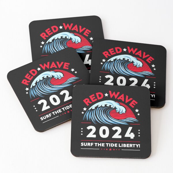 Item preview, Red Wave, Surf the tide liberty! designed and sold by printerrificart.