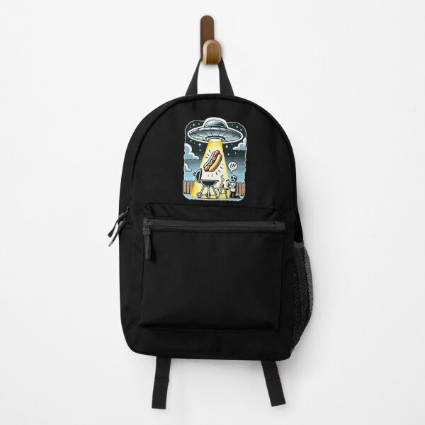 Item preview, Alien Spaceship Abducting a Hot Dog From a Backyard designed and sold by MaateoDesign.