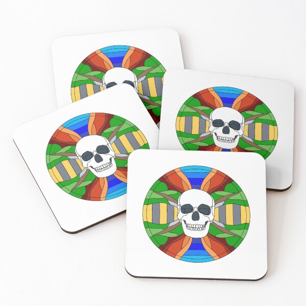 Item preview, Skull Stained Glass Memento Mori  designed and sold by HauntingWaves.