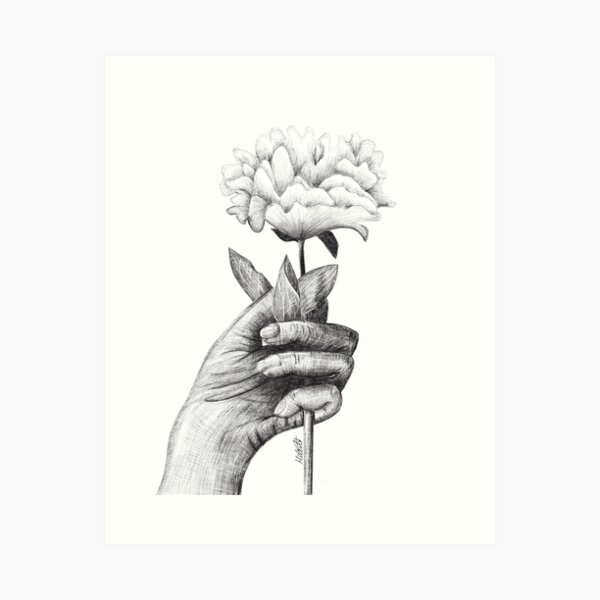 Item preview, Hand with flower designed and sold by justmmyart.