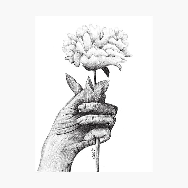 Item preview, Hand with flower designed and sold by justmmyart.