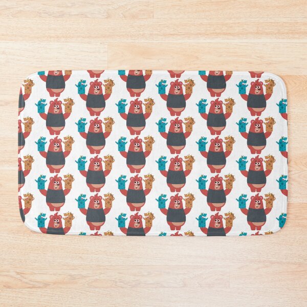 Item preview, puppet maker funny red bear pattern designed and sold by Stardust Motel.