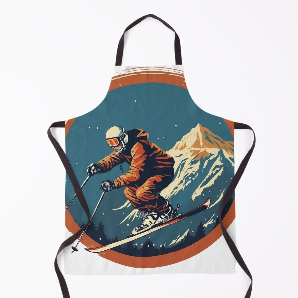 Item preview, Man skiing with a winter landscape in the background designed and sold by javierparra.