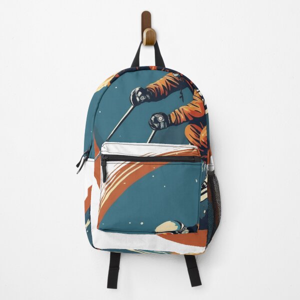 Item preview, Man skiing with a winter landscape in the background designed and sold by javierparra.