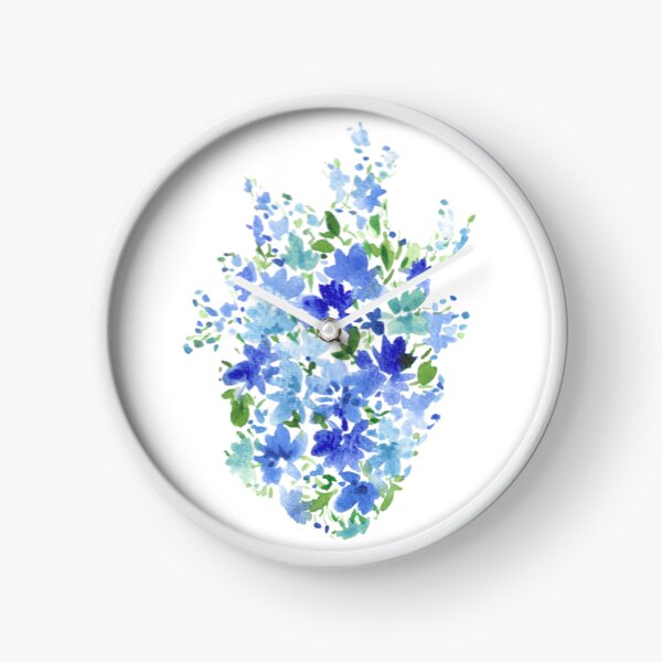 Item preview, Hand painted blue little flowers, watercolor designed and sold by Alexandra Compuesto.