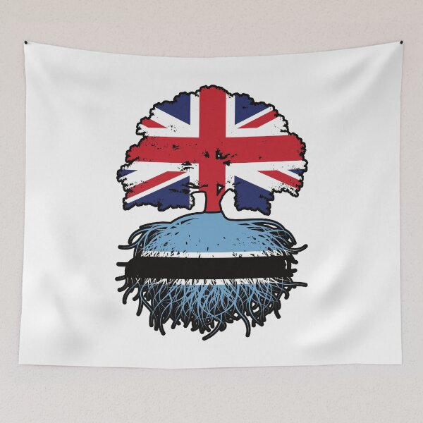 Item preview, Botswana Botswanian British UK Tree Roots Flag designed and sold by FlagX.