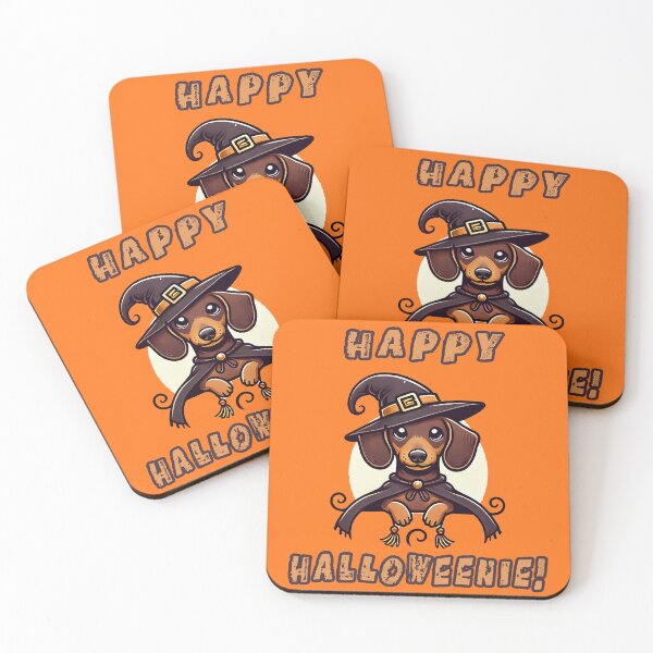 Item preview, Witchy Dachshund Happy Halloweenie designed and sold by TeddVentures.