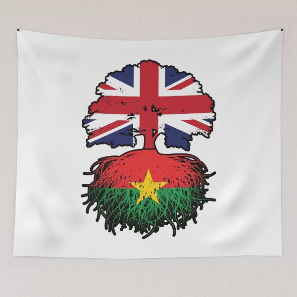Item preview, Burkina Faso Burkinabe British UK Tree Roots Flag designed and sold by FlagX.