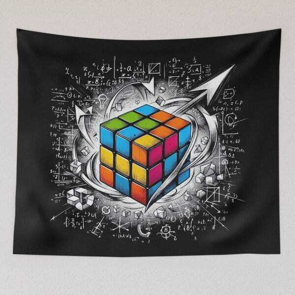 Item preview, Colorful Puzzle Cube & Math Formula designed and sold by RebeccaRe.