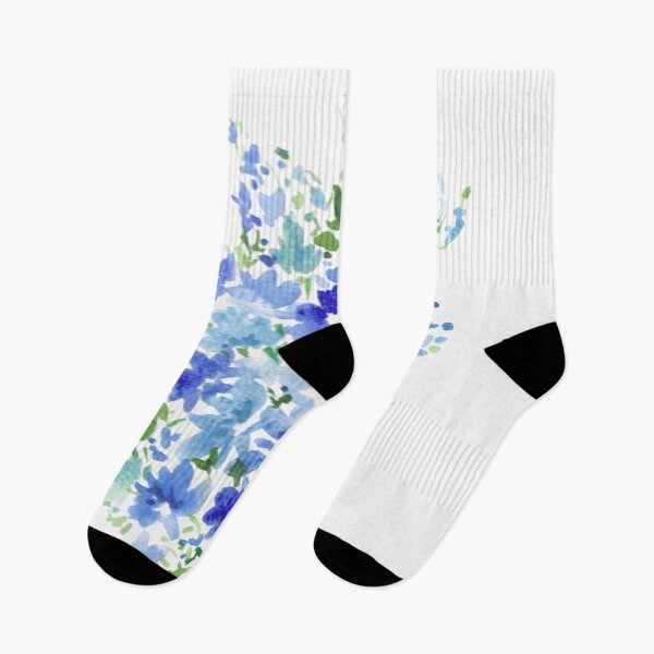 Item preview, Hand painted blue little flowers, watercolor designed and sold by Alexandra Compuesto.