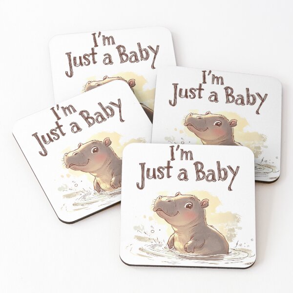 Item preview, I'm Just a Baby – Cute Baby Hippo T-shirt Design designed and sold by minidori.